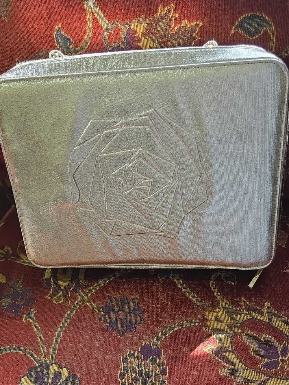 Lancôme Metallic Gold Cosmetic Pouch with Branded Zipper